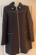 ZARA BLACK STUDDED COAT SIZE MEDIUM