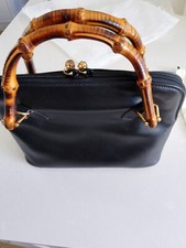 Gucci Leather Bamboo Dome Bag w/Authentication Card Shoulder Strap Dust Bag.