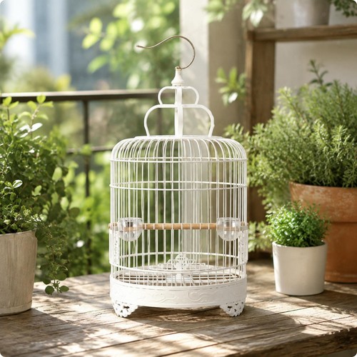 Round hanging bird cage - round,
