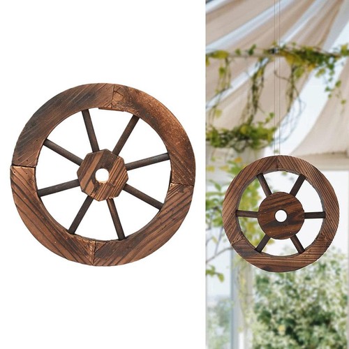 Decorative wooden wagon wheel - wooden,