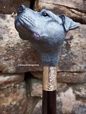 Large 'Staffordshire Terrier/Pitbull Style' Handled Collectors Walking Stick.