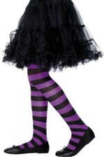 Black & Purple Striped Tights