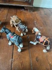 Trio of ceramic Shire Horse