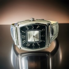 TERNER Quartz New Battery Square Black Dial GWO, VGC Men’s Watch-silver Straps