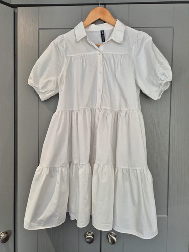 Zara white tiered poplin mini - zara,