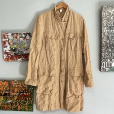 Vintage Dosa Button Up Tunic Shirt Cotton Linen Womens Size 2