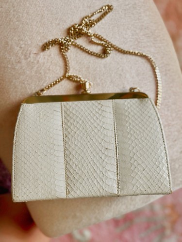 Vintage 1960s ivory - vintage, snakeskin