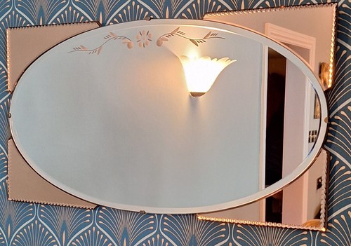 Rare art deco frameless wall - rare,