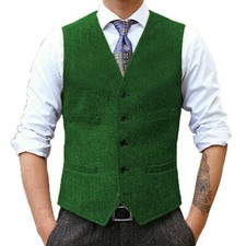 Mens Vest Tweed Waistcoat