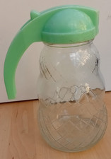 Vintage 1950s Clear Glass Jug Cream/Milk/Sugar Bakelite lid 'Hygene Pourer'