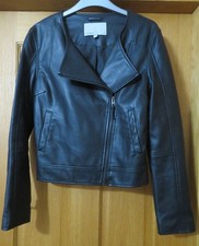 EXCELLENT CONDITION Oasis Black Faux Leather Jacket Size 10