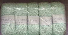 Sirdar Snuggly Snowdrops Chunky Yarn 5x 50g Balls Minty Green/White Shade 0353