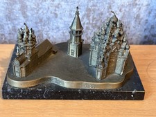 RARE - Russian Brass/Bronze Kizhi Pogost Church model USSR UNESCO on marble 