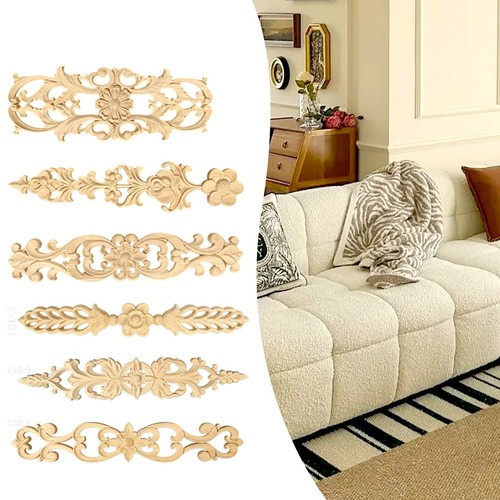 Elegant carved floral wood - carved,