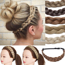 Real Natural Headband Braids Drawstring Pigtails Hair Extensions Fake Hairpieces