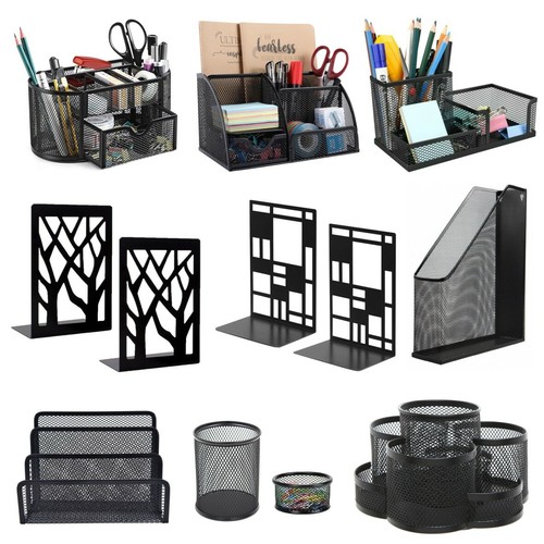 Black mesh office desk tidy - mesh,