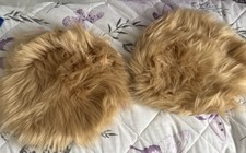 2x Seat Khaki Faux Fur Chair