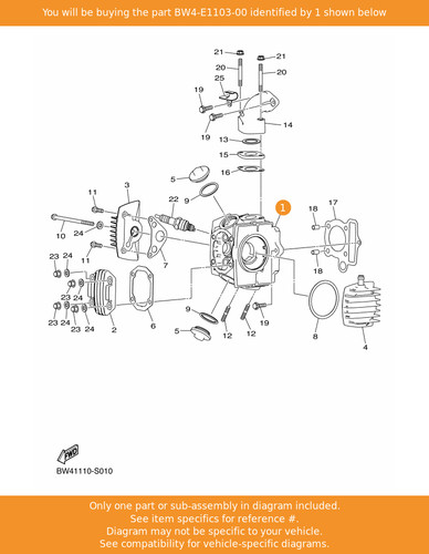 Yamaha cylinder head assy - cylinder,