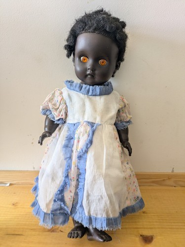 Vintage black plastic doll - vintage,