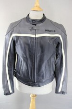 DUCATI ITALIAN MADE LEATHER BIKER JACKET WITH CE ARMOUR & THERMAL LINING 36 IN/S