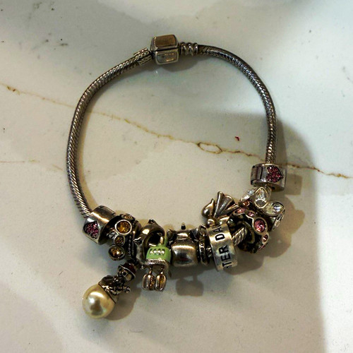 Silver snake chain charm - chain,