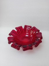 LARGE  MURANO  VENETIAN  SEGUSO  VETRI  RUBY  RED  ART  GLASS  BOWL  VASE