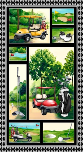Quilting fabric golf carts - fabric,