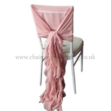 CHAIR COVER WEDDING CHIFFON HOODS WITH RUFFLES DECOR WEDDING SPECIAL EVENT
