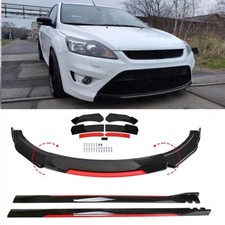 For Ford Focus ST225 MK2 Front Bumper Lip Spoiler Splitter + 78.7" Side Skirts
