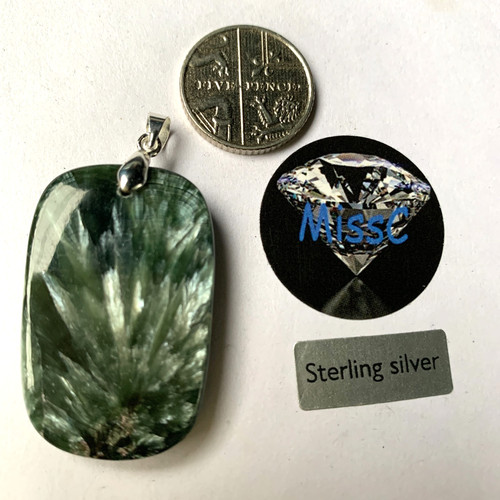 Seraphinite oblong pendant and - seraphinite,