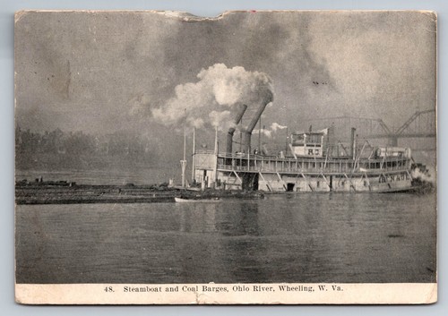 Steamboat coal barges - barges, ohio