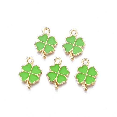 Enamel charms shamrock four - charms,