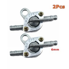 2X Universal 6mm Motorcycle Quad Lawnmover Inline Petcock Switch Petrol Fuel Tap
