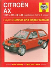 CITROEN AX 1.0 1.1 1.4 PETROL 1.4 DIESEL 1987-94 OWNERS REPAIR MANUAL *HARDBACK*