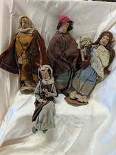 unusual 1940's  paper/material  figurines Anglo Saxon dress?school project
