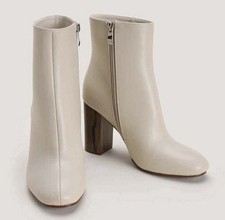 Cream Ladies Mid Block Heel