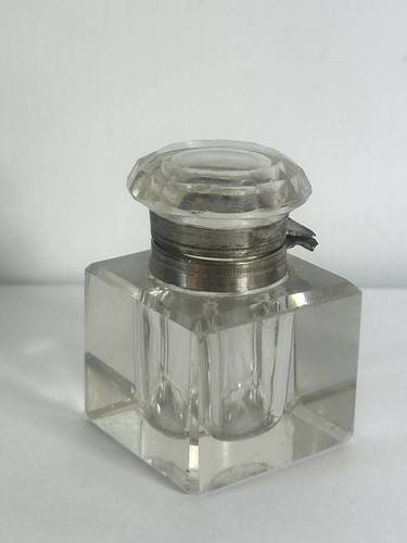 Antique glass inkwell - glass, with