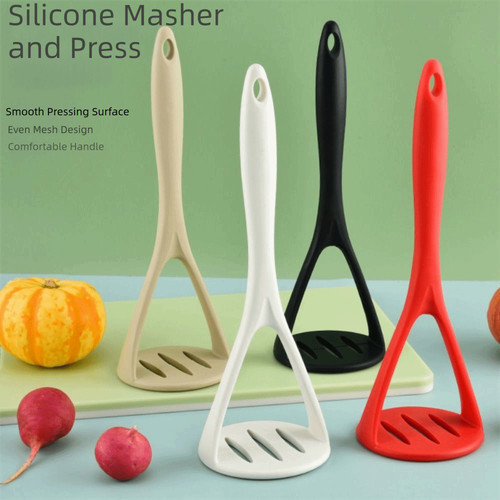 Silicone potato ricer grey - silicone,