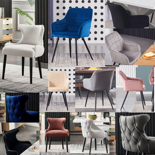 Velvet padded dining chair - velvet,