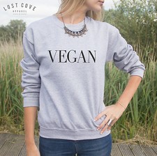 * Vegan Jumper Sweater Sweatshirt Top Fashion Slogan Funny Fitness Gift *