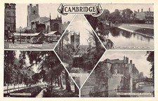POSTCARD - CAMBRIDGE - MULTIVIEW - ST JOHNS CHAPEL FROM THE RIVER