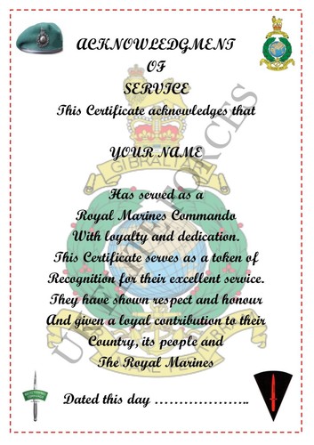 Royal marines acknowledgement - royal,
