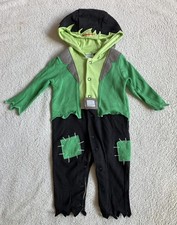 Halloween Monster Munster Green Black Boy Girl Baby Costume Dress Up 3-6 Months