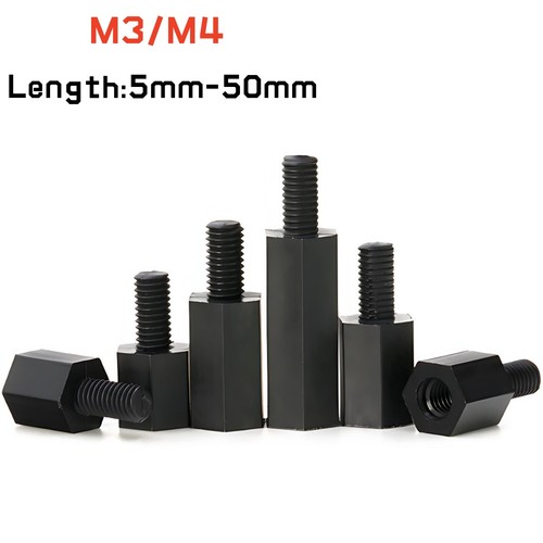 Black nylon male thread - nylon,