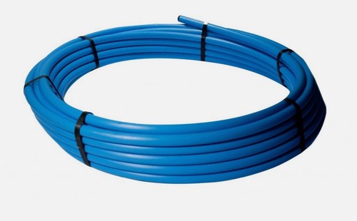 Blue mdpe plastic mains - blue, water