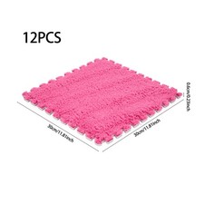 12Pcs Plush EVA Foam Interlocking Carpet Tiles, Squares Puzzle Floor Mats Anti