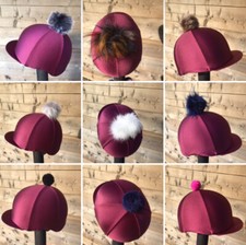 Riding hat silk burgundy