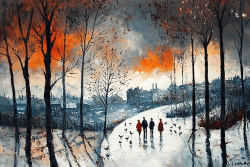 Lowry style canvas picture - lowry,