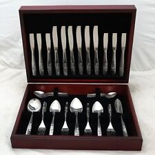 LASTING ROSE Design ONEIDA COMMUNITY Stainless Steel 62 Piece Canteen of Cutlery