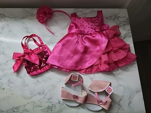 Build bear pink dress outfit - build,